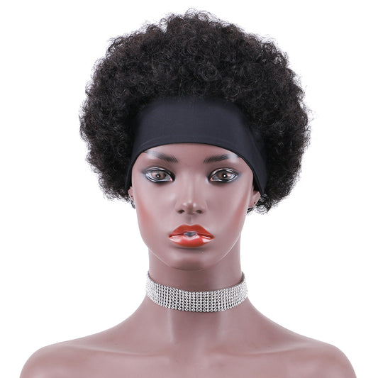 Headband Wig 100%Human Hair Wigs Afro Kinky Curl item#9229