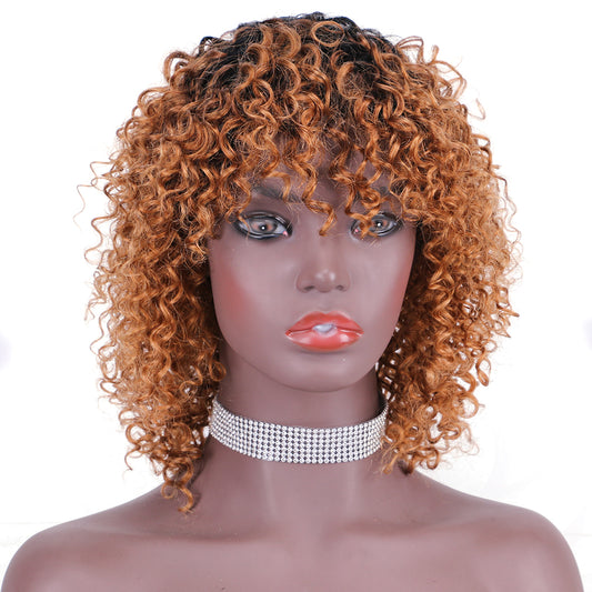 Full wig 100%Human Hair Full Machine Made Wig  item#9137