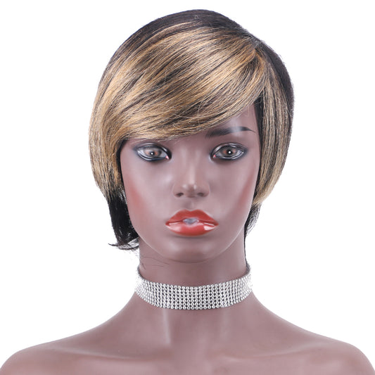 Pixie Cut wig 100%Human Hair Short Wigs Layered Wigs Full Machine Made Wig  item#9100