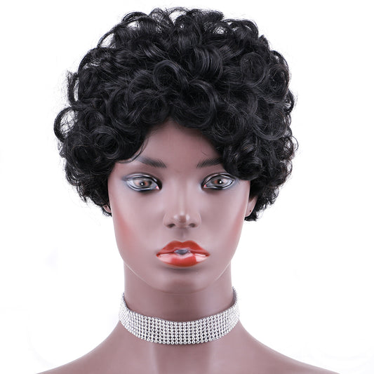 Pixie Cut wig 100%Human Hair Curl Short Wigs Layered Wigs Full Machine Made Wig item#9018