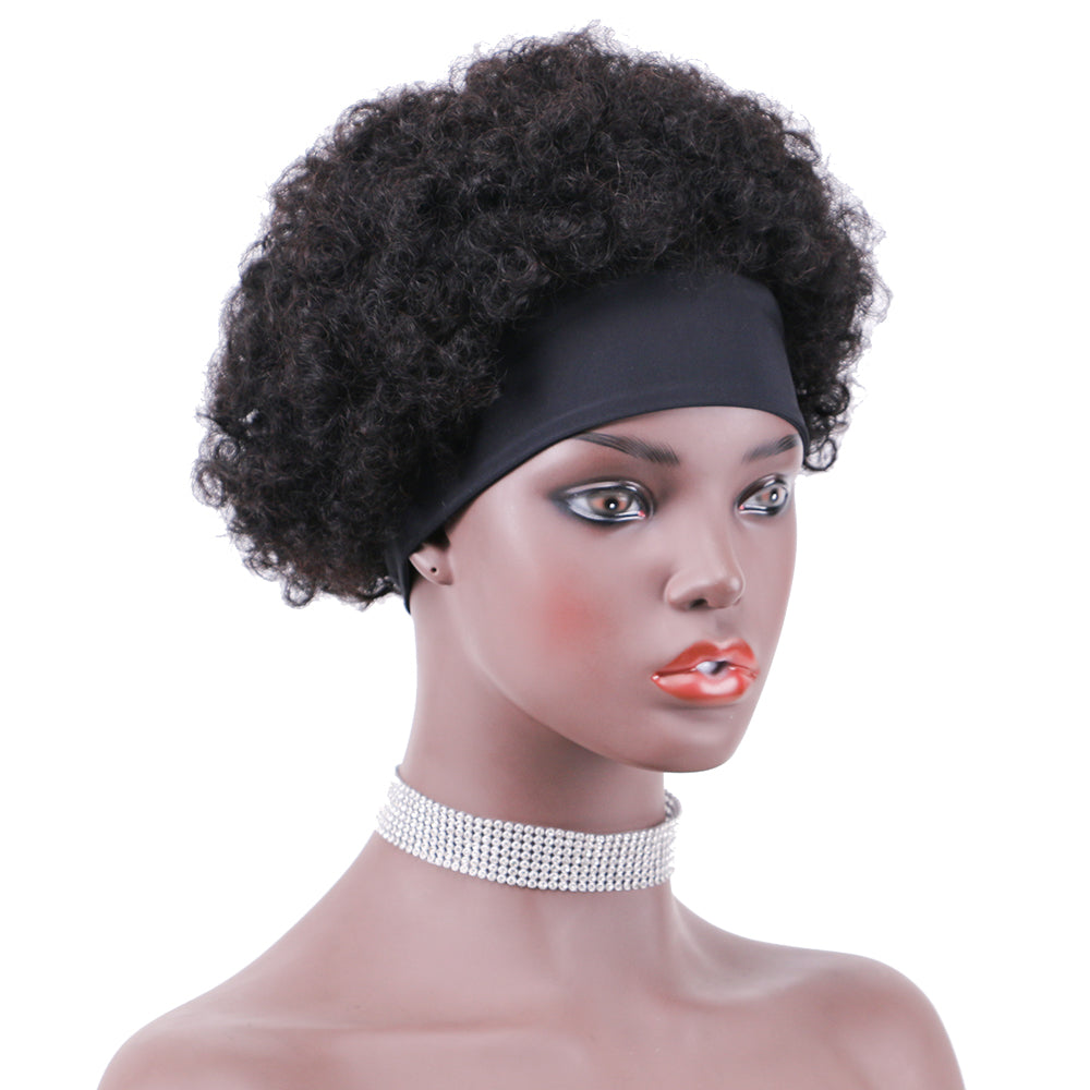 Headband Wig 100%Human Hair Wigs Afro Kinky Curl item#9229