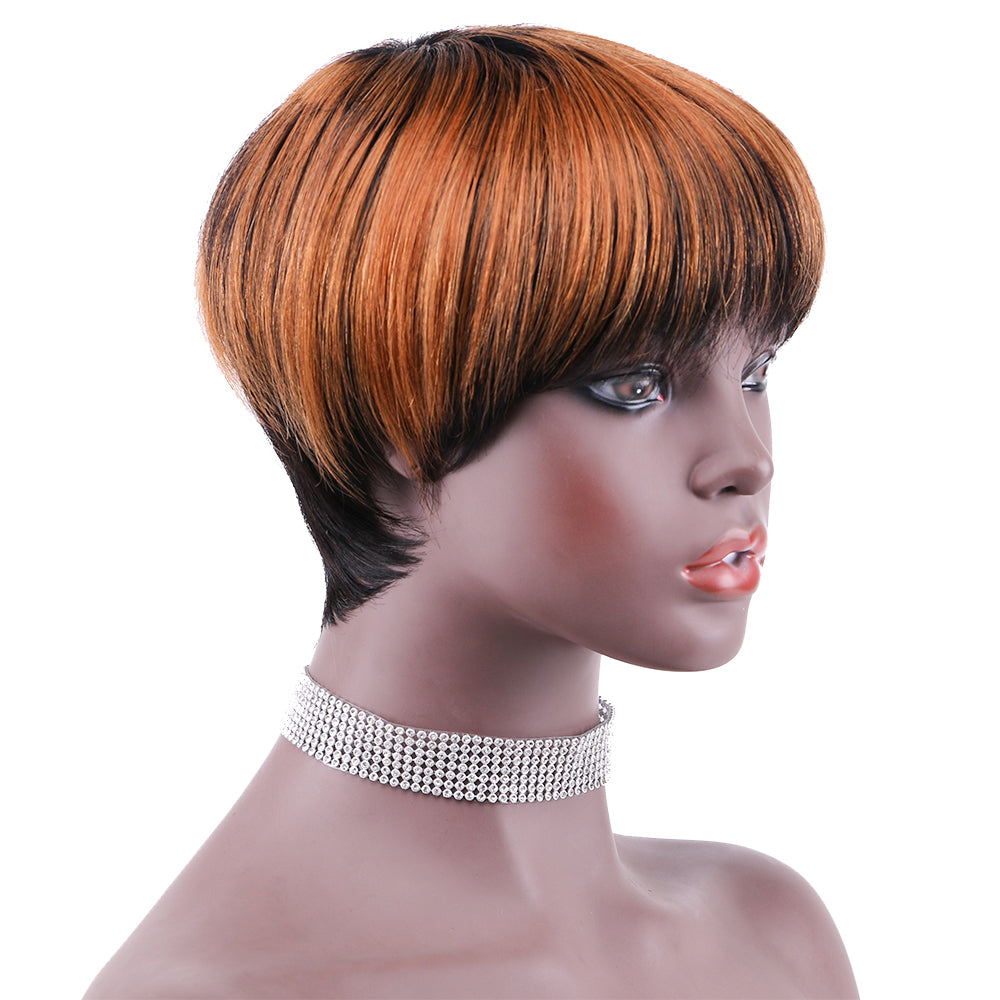 Pixie Cut wig 100%Human Hair Short Wigs Layered Wigs Full Machine Made Wig  item#9105