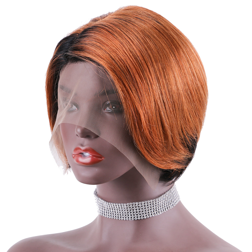 Lace Frontal Wig 13*1 T Part 100%Human Hair Right Parting item#9227