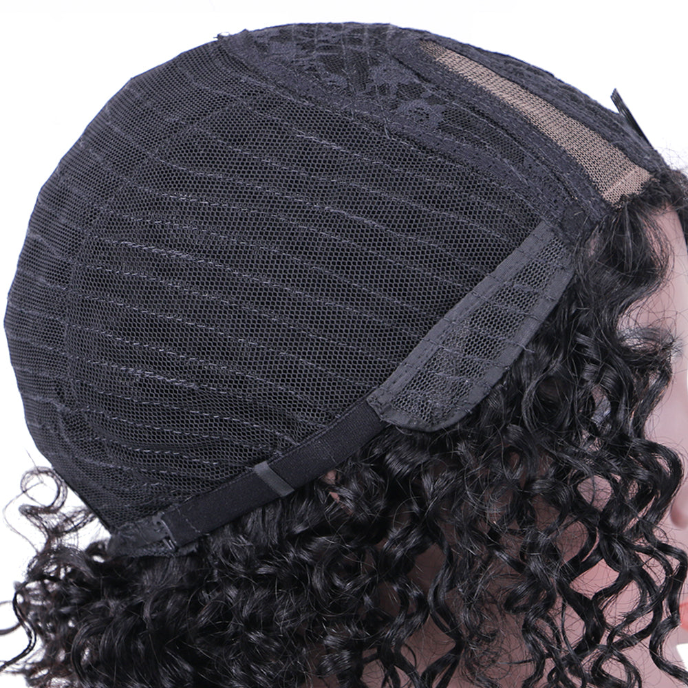 Lace Wig T Part 100%Human Hair Wig Jerry Curl item#9153