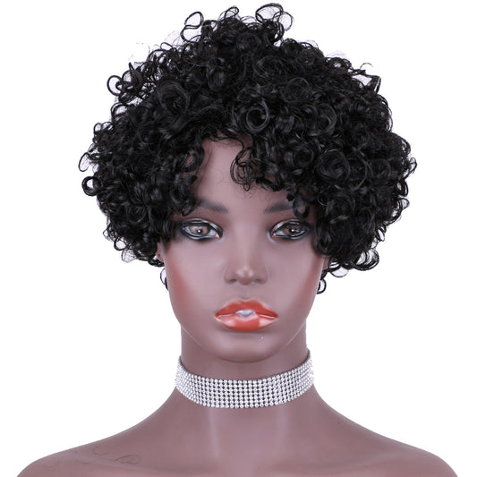 Pixie Cut wig 100%Human Hair Curl Short Wigs Layered Wigs Full Machine Made Wig item#9042