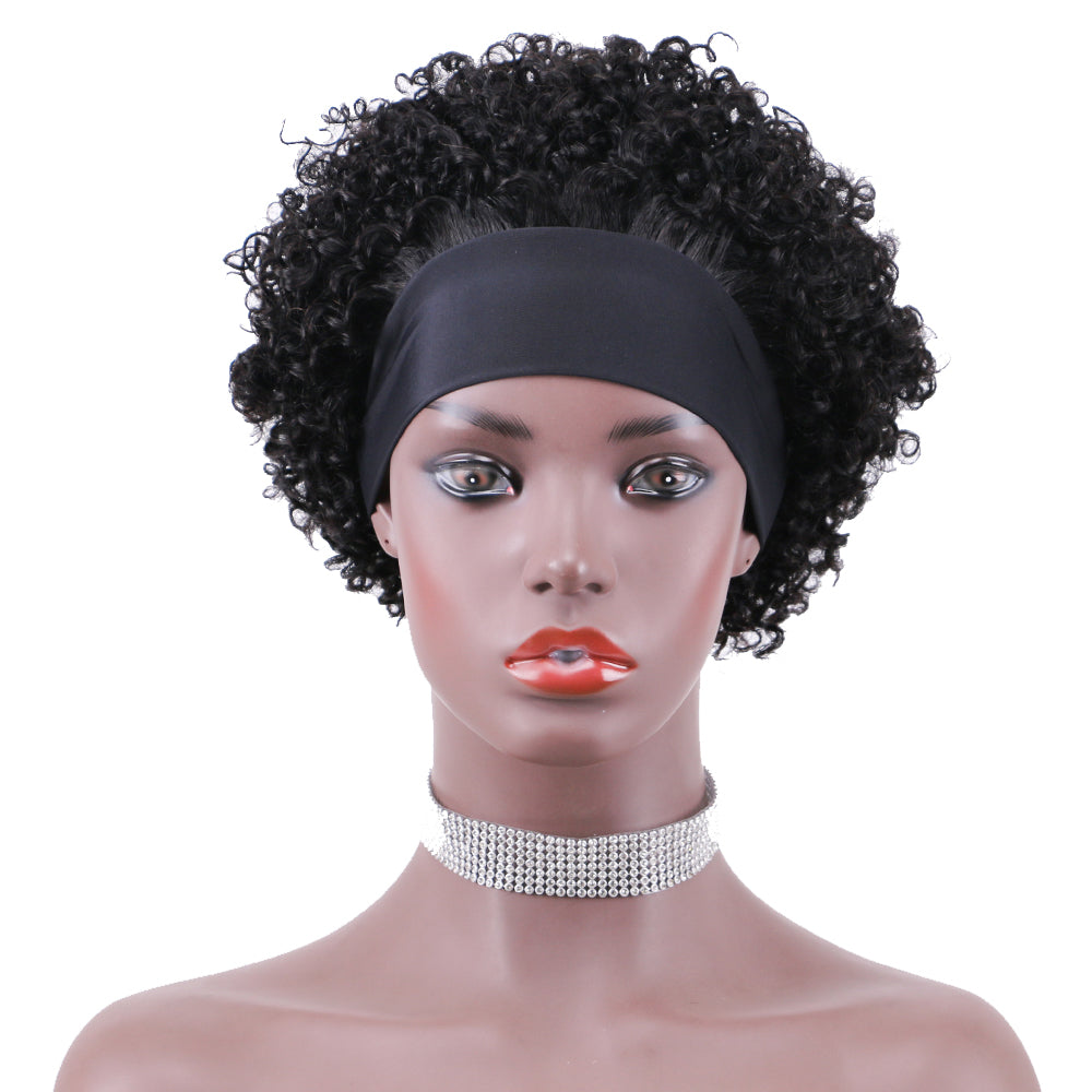 Headband Wig 100%Human Hair Wigs Jerry Curl item#9229