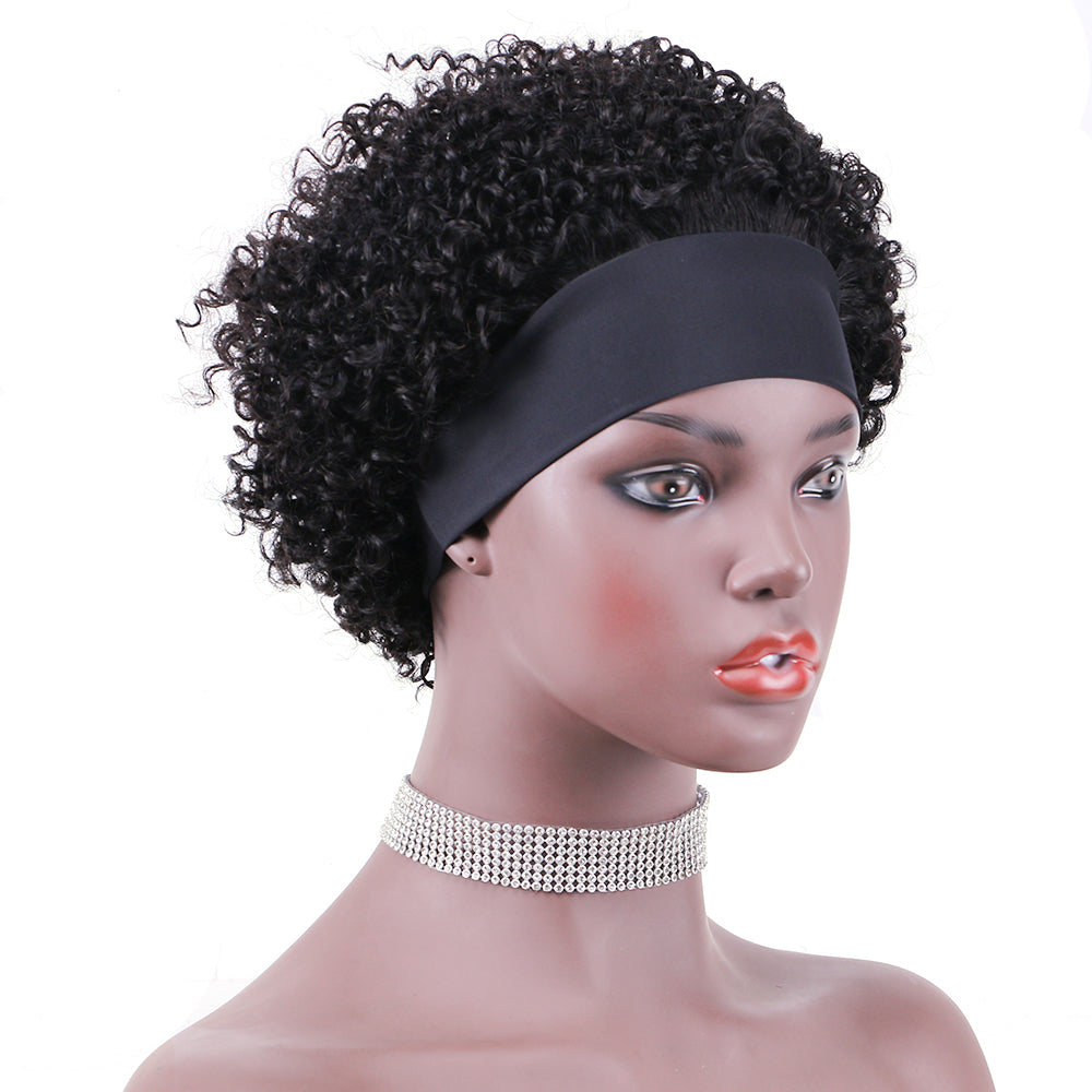 Headband Wig 100%Human Hair Wigs Jerry Curl item#9229