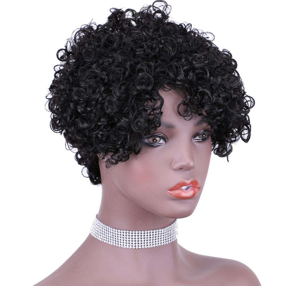 Pixie Cut wig 100%Human Hair Curl Short Wigs Layered Wigs Full Machine Made Wig item#9042