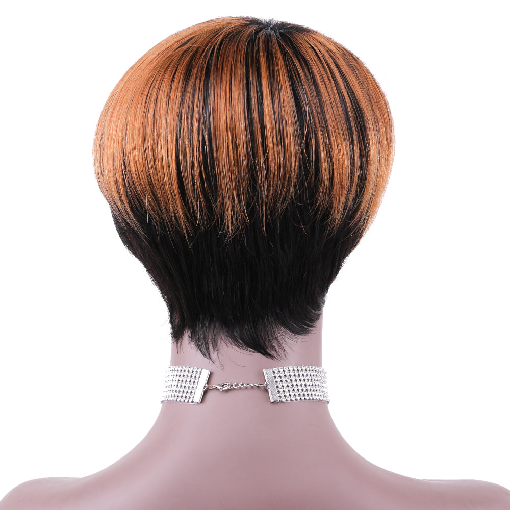 Pixie Cut wig 100%Human Hair Short Wigs Layered Wigs Full Machine Made Wig  item#9105