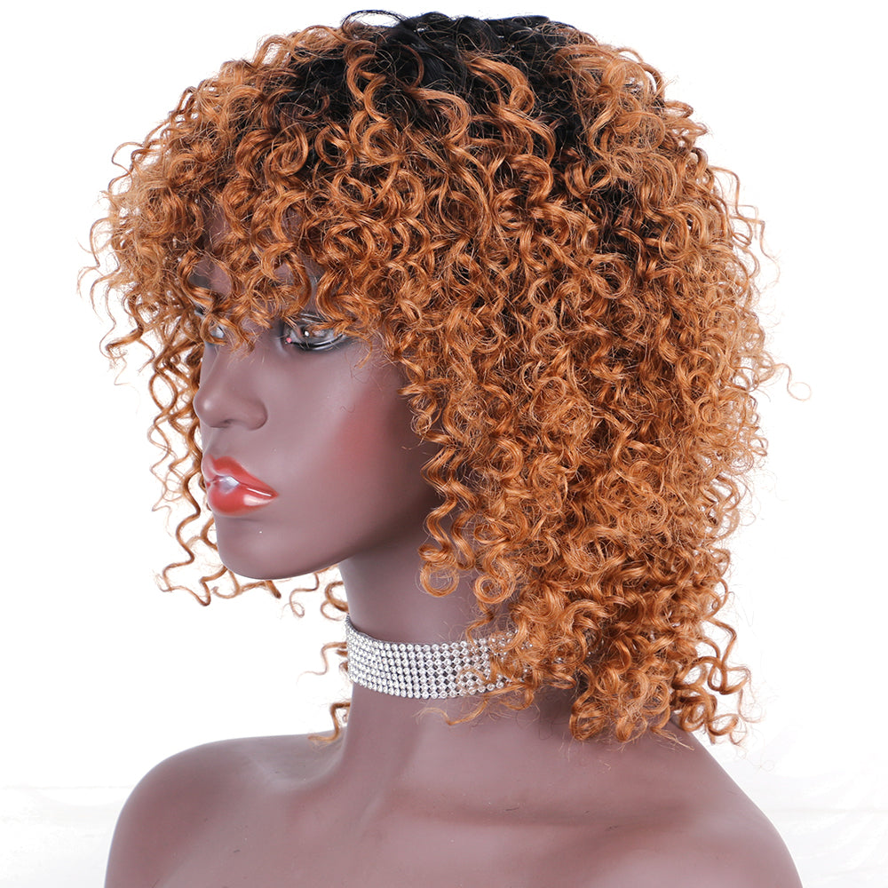 Full wig 100%Human Hair Full Machine Made Wig  item#9137