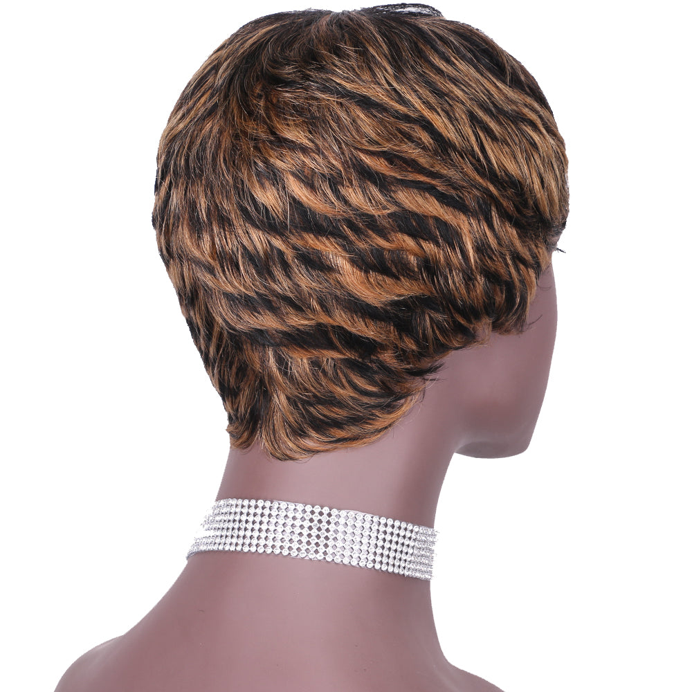 Pixie Cut wig 100%Human Hair Short Wigs Layered Wigs Full Machine Made Wig item#9047