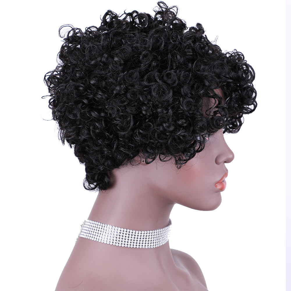 Pixie Cut wig 100%Human Hair Curl Short Wigs Layered Wigs Full Machine Made Wig item#9042