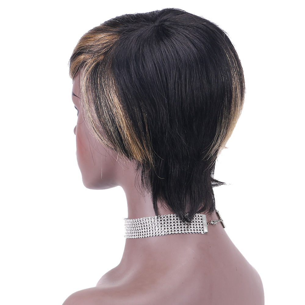 Pixie Cut wig 100%Human Hair Short Wigs Layered Wigs Full Machine Made Wig  item#9100