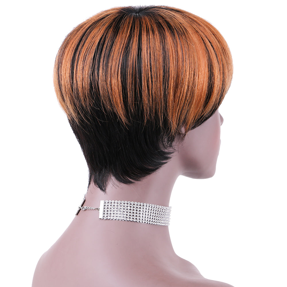 Pixie Cut wig 100%Human Hair Short Wigs Layered Wigs Full Machine Made Wig  item#9105