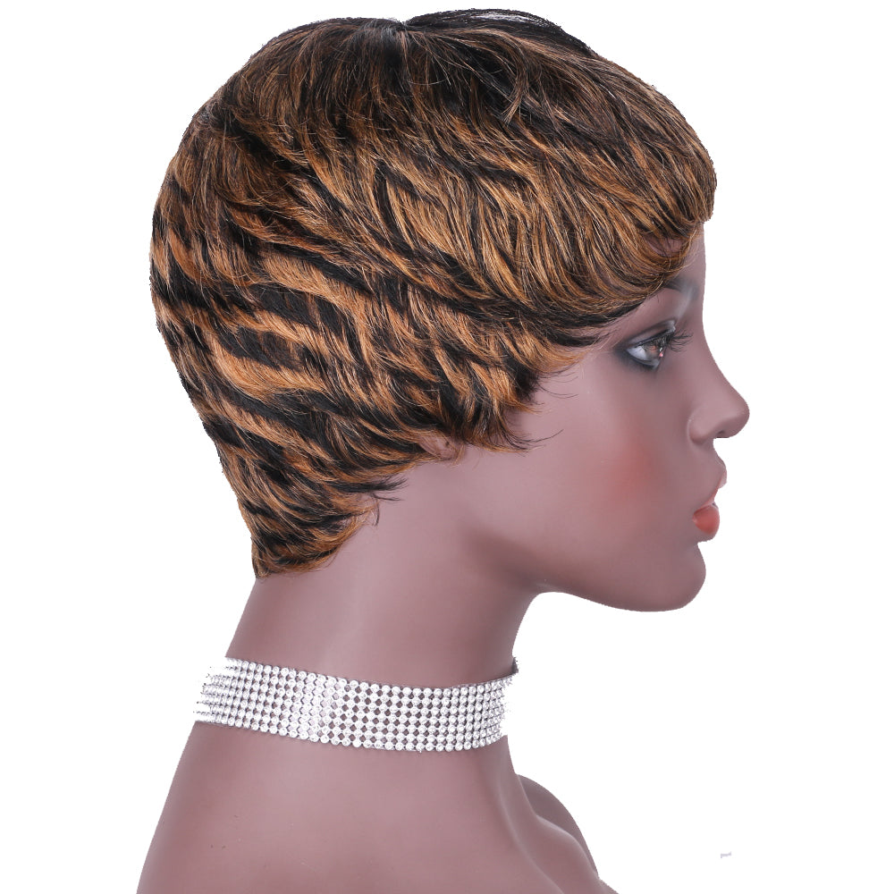 Pixie Cut wig 100%Human Hair Short Wigs Layered Wigs Full Machine Made Wig item#9047