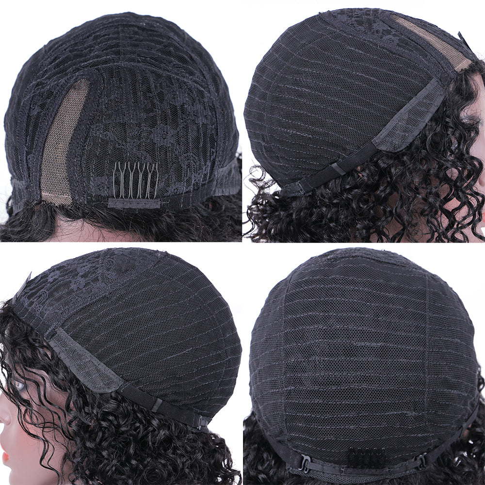 Lace Wig T Part 100%Human Hair Wig Jerry Curl item#9153