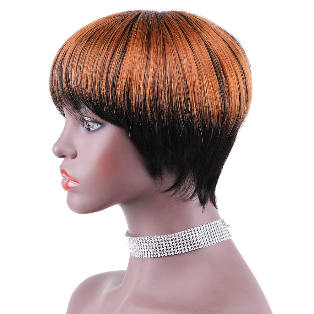 Pixie Cut wig 100%Human Hair Short Wigs Layered Wigs Full Machine Made Wig  item#9105