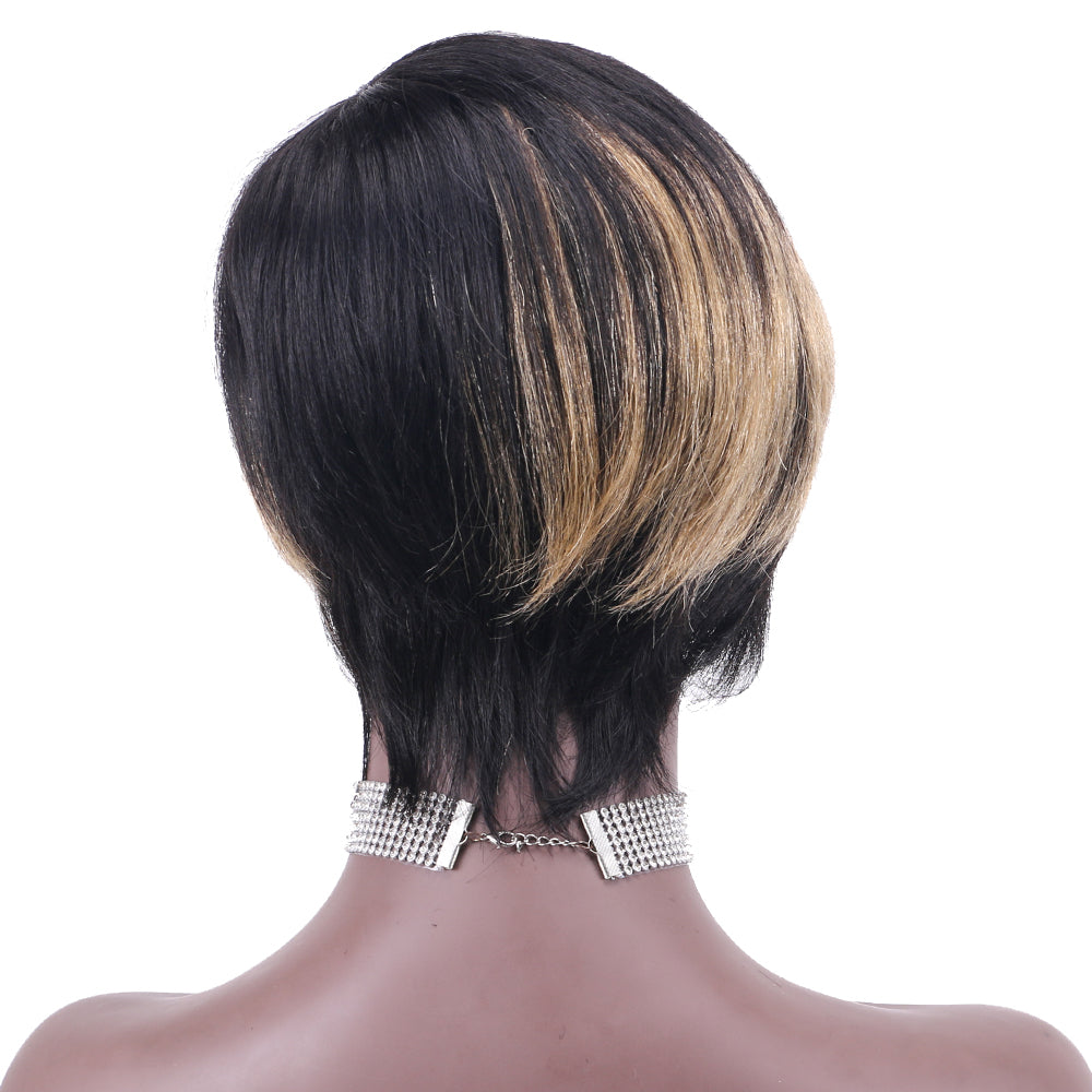 Pixie Cut wig 100%Human Hair Short Wigs Layered Wigs Full Machine Made Wig  item#9100