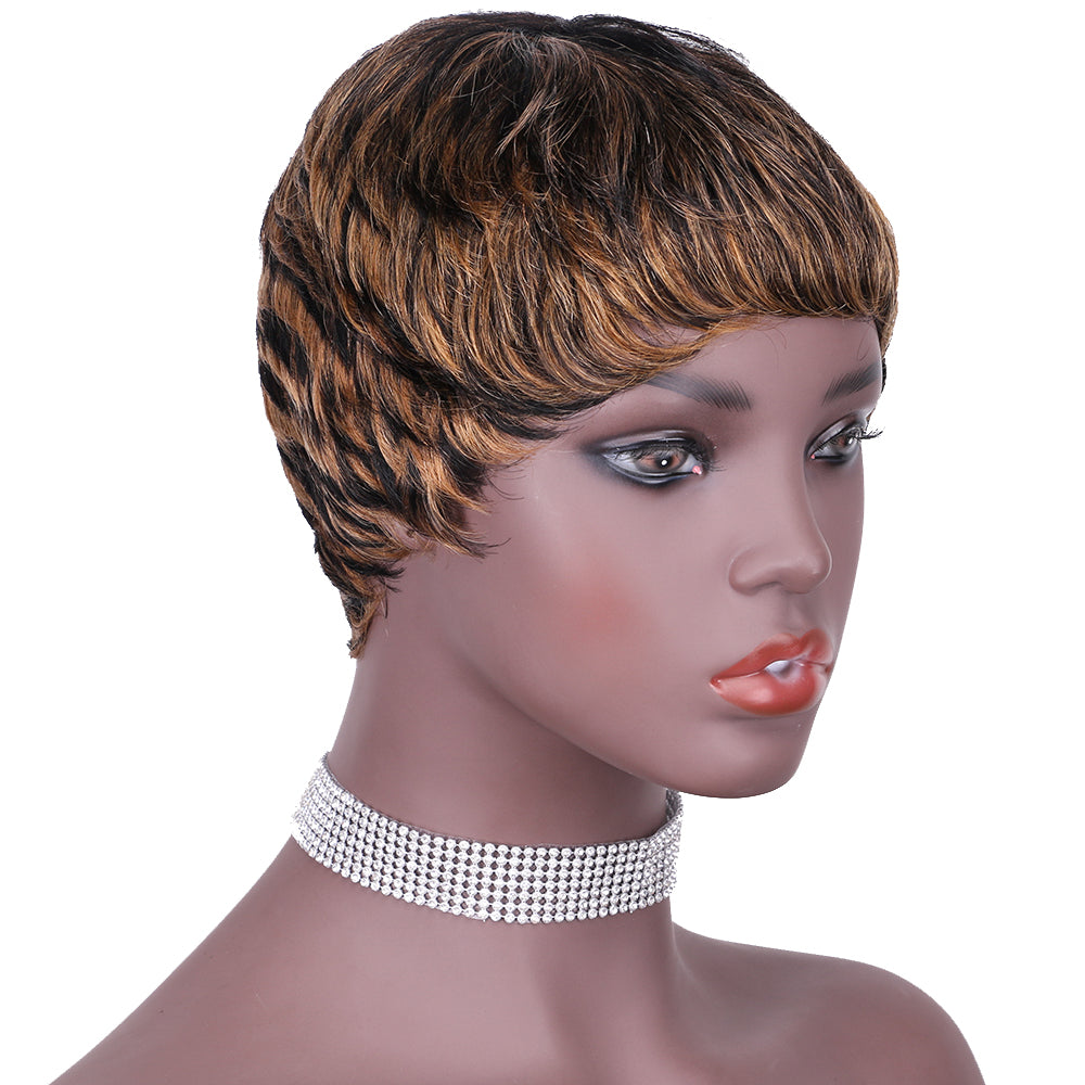 Pixie Cut wig 100%Human Hair Short Wigs Layered Wigs Full Machine Made Wig item#9047