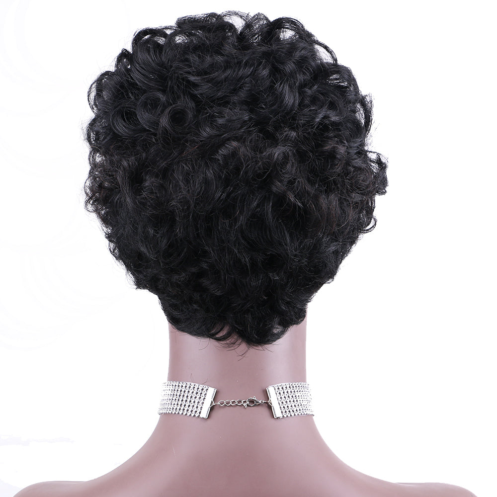 Pixie Cut wig 100%Human Hair Curl Short Wigs Layered Wigs Full Machine Made Wig item#9018