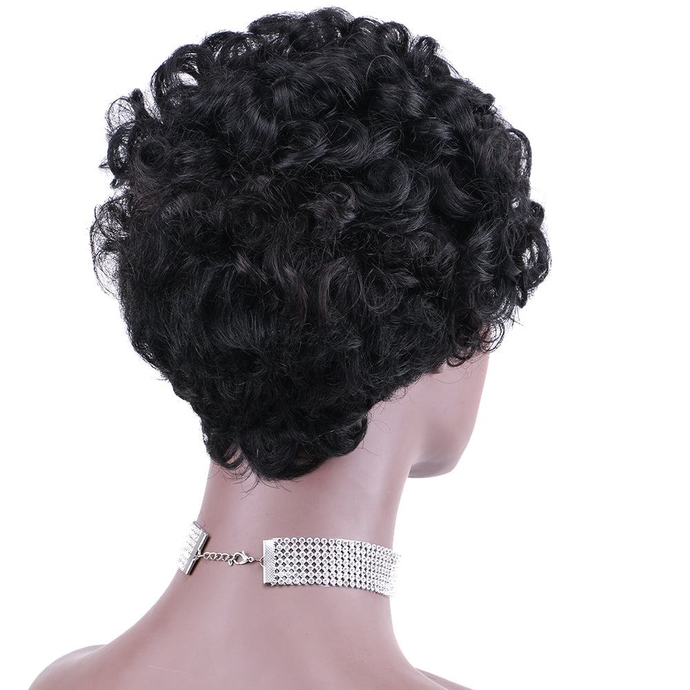 Pixie Cut wig 100%Human Hair Curl Short Wigs Layered Wigs Full Machine Made Wig item#9018