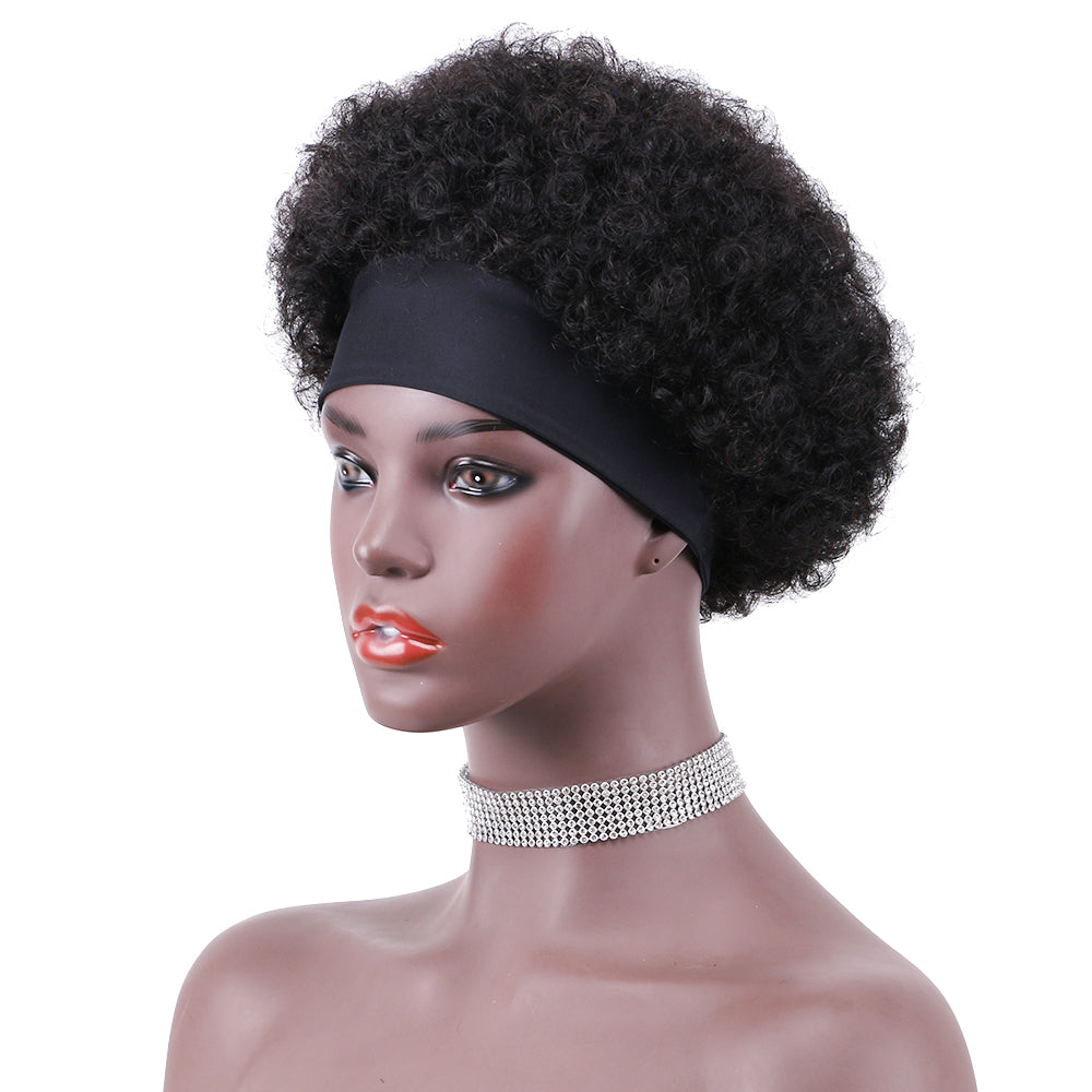 Headband Wig 100%Human Hair Wigs Afro Kinky Curl item#9229