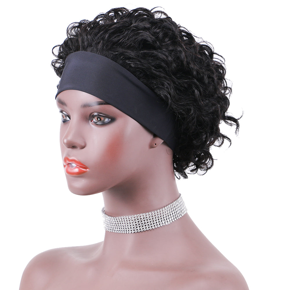 Headband Wig 100%Human Hair Wigs Deep Wave item#9229