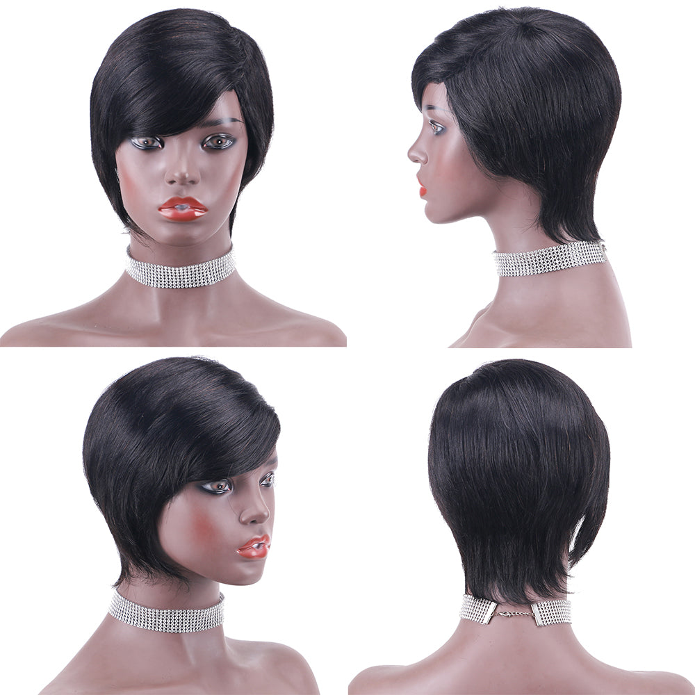 Pixie Cut wig 100%Human Hair Short Wigs Layered Wigs Full Machine Made Wig  item#9100