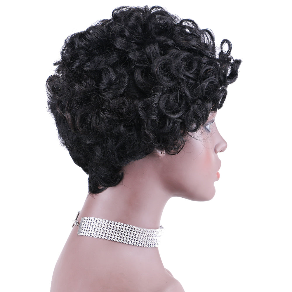 Pixie Cut wig 100%Human Hair Curl Short Wigs Layered Wigs Full Machine Made Wig item#9018