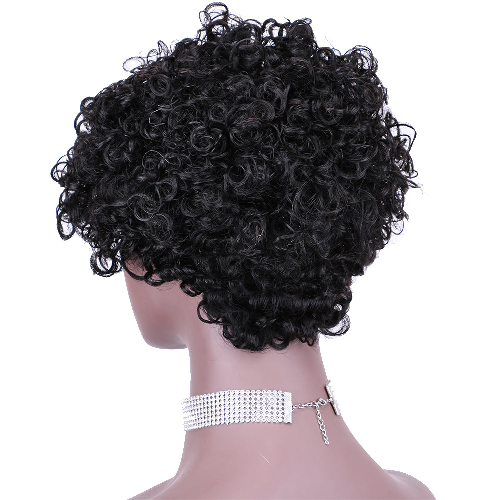 Pixie Cut wig 100%Human Hair Curl Short Wigs Layered Wigs Full Machine Made Wig item#9042