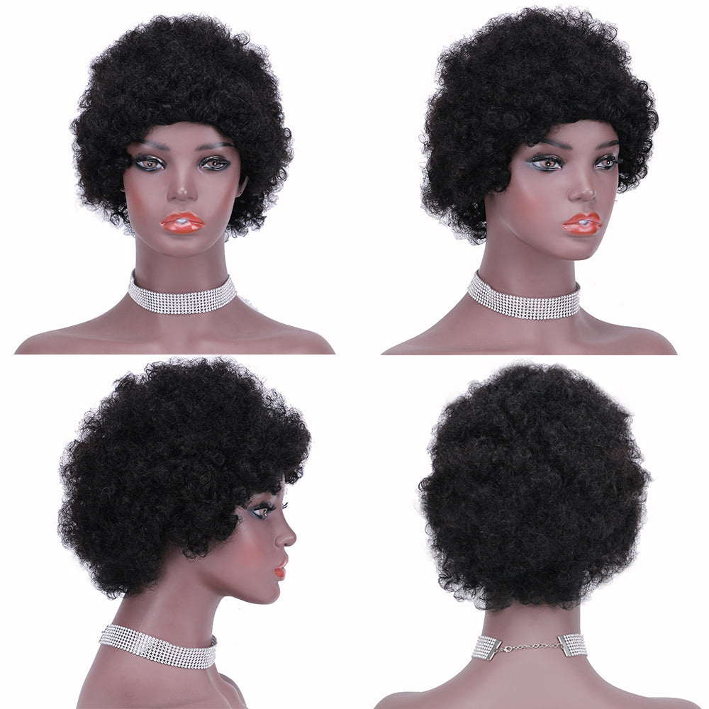 Pixie Cut wig 100%Human Hair Curl Short Wigs Layered Wigs Full Machine Made Wig item#9032