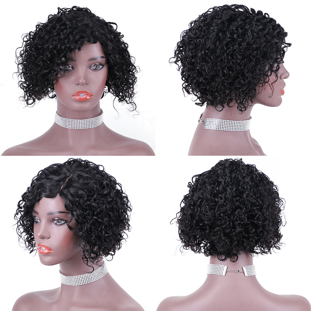 Lace Wig T Part 100%Human Hair Wig Water Wave item#9153