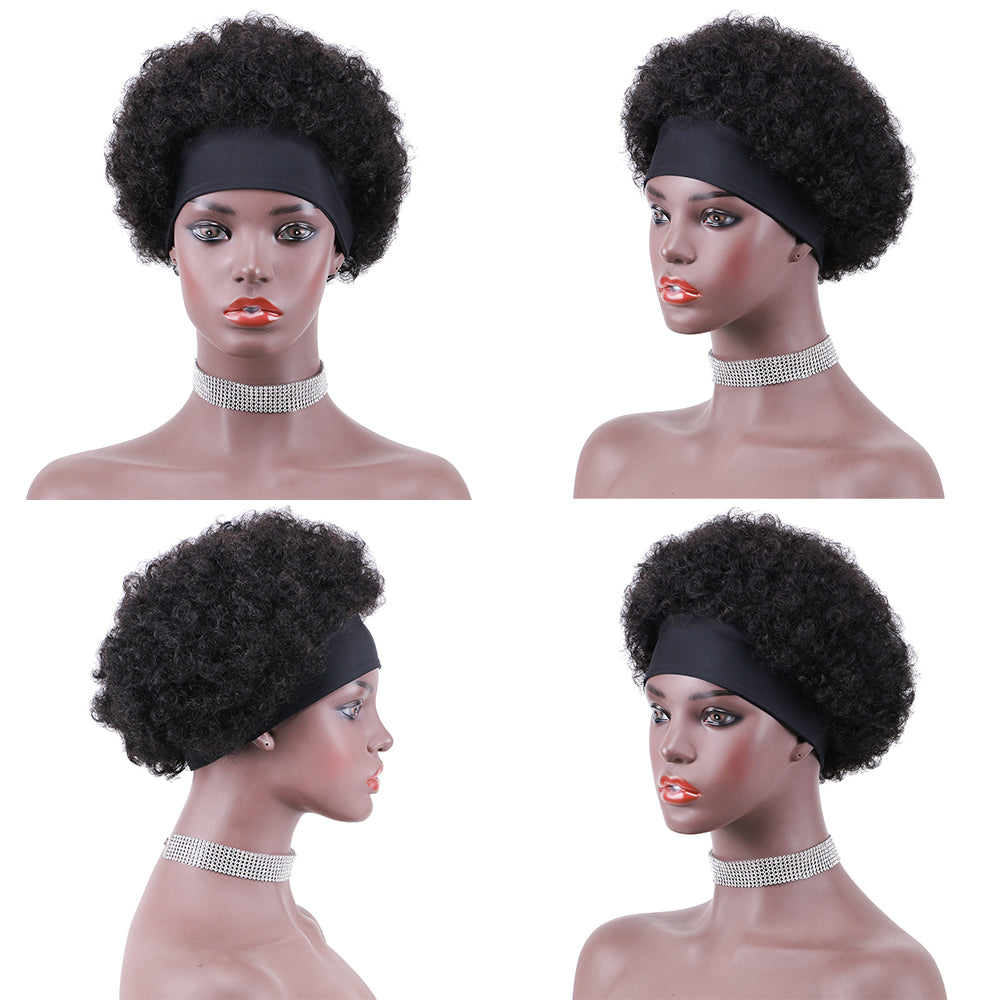 Headband Wig 100%Human Hair Wigs Afro Kinky Curl item#9229