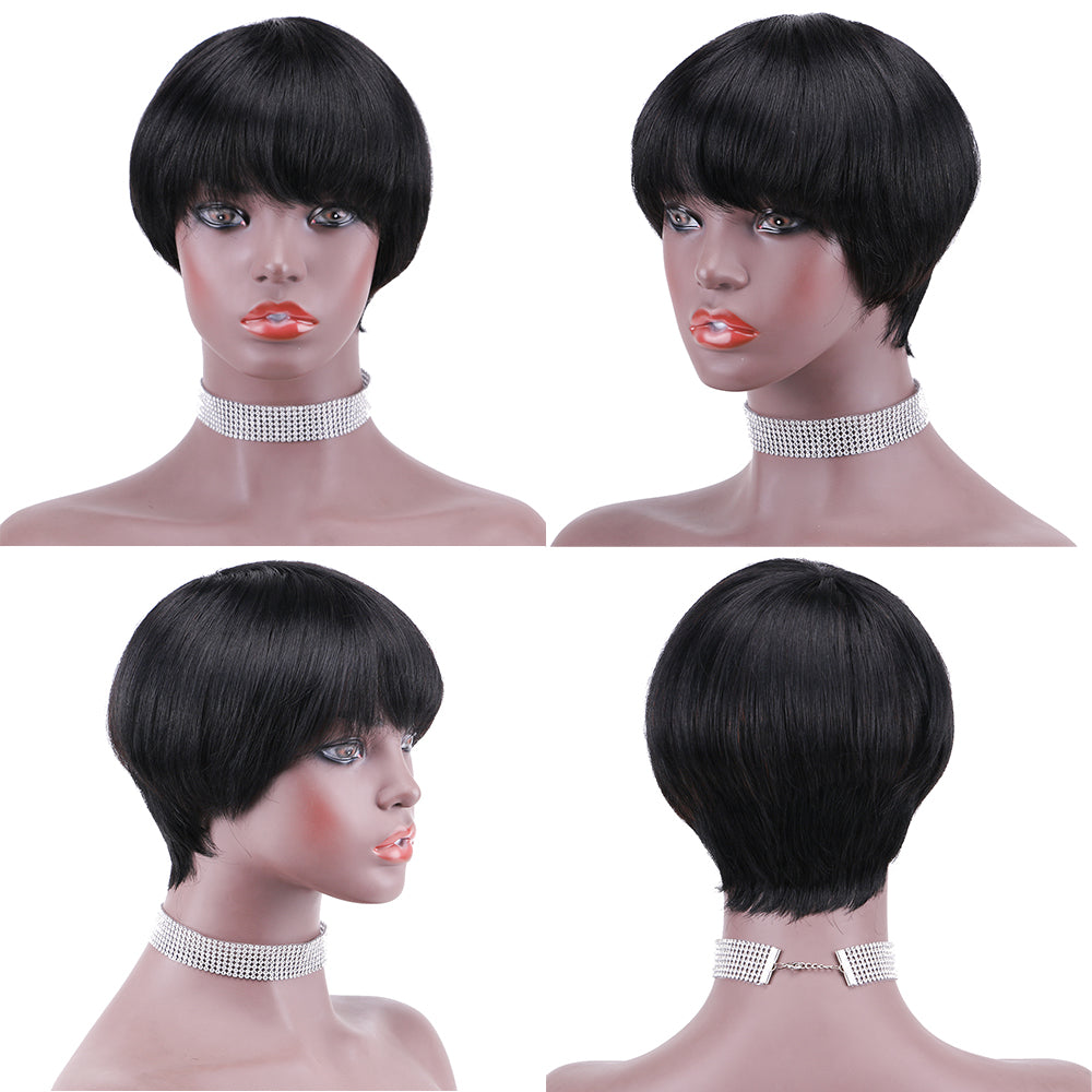 Pixie Cut wig 100%Human Hair Short Wigs Layered Wigs Full Machine Made Wig  item#9105