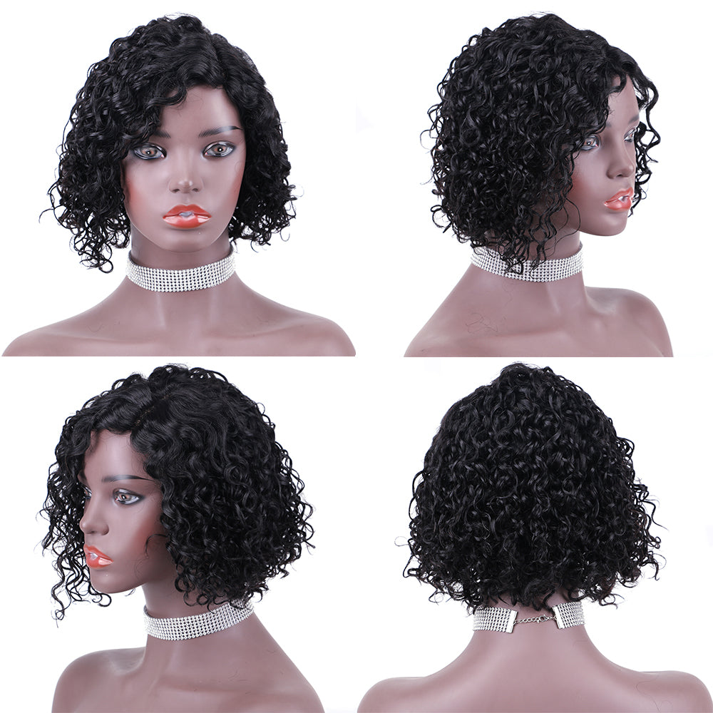 Lace Wig T Part 100%Human Hair Wig Water Wave item#9153