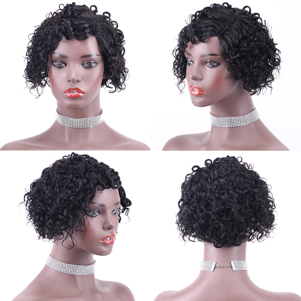 Lace Wig T Part 100%Human Hair Wig Water Wave item#9153