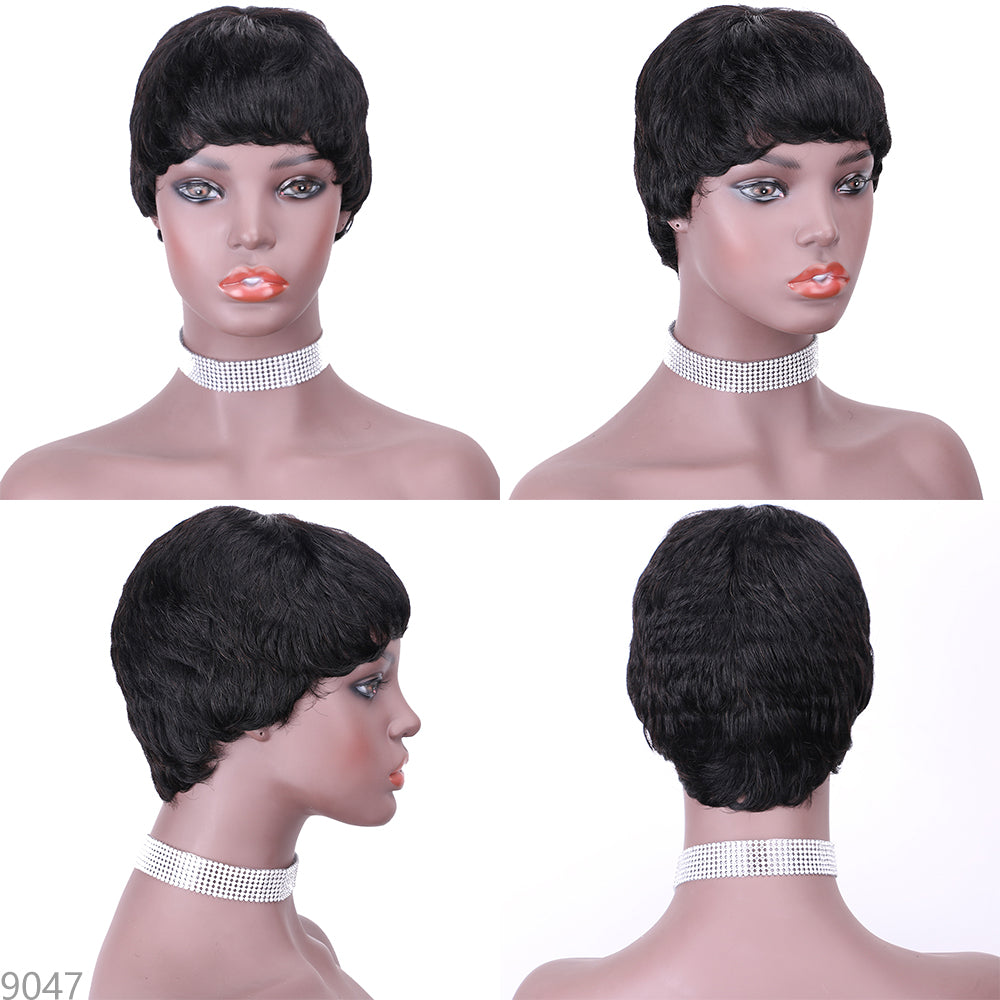 Pixie Cut wig 100%Human Hair Short Wigs Layered Wigs Full Machine Made Wig item#9047