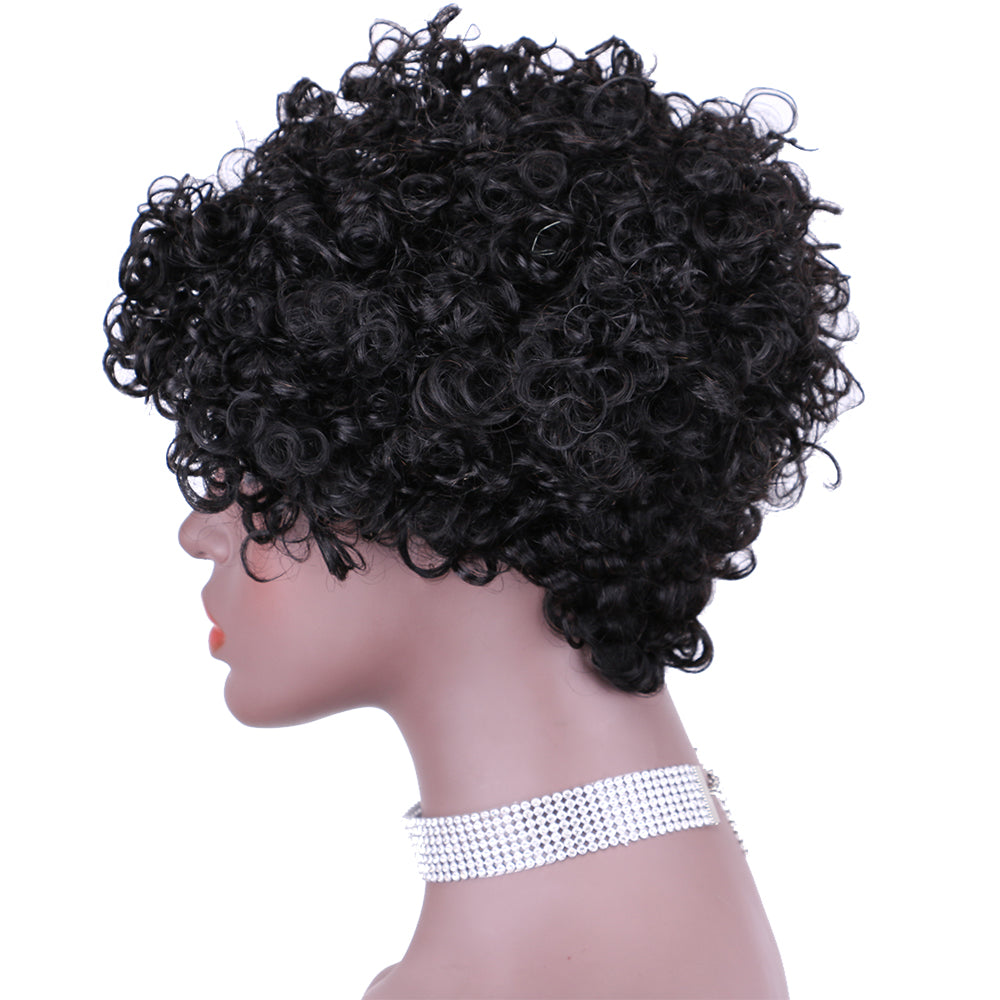 Pixie Cut wig 100%Human Hair Curl Short Wigs Layered Wigs Full Machine Made Wig item#9042