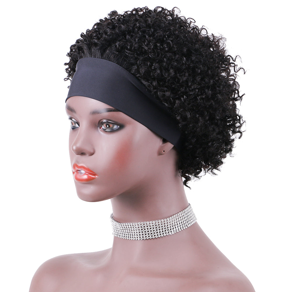 Headband Wig 100%Human Hair Wigs Jerry Curl item#9229