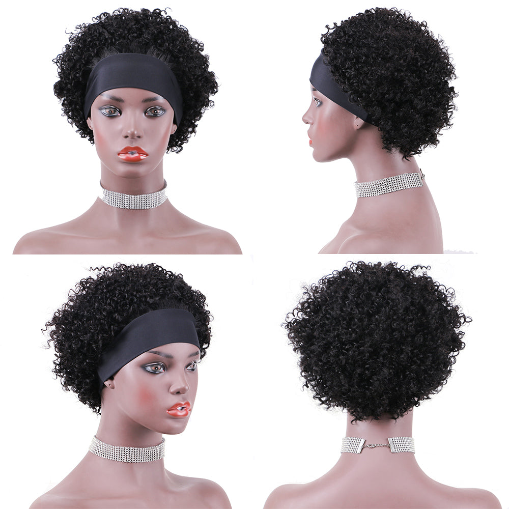 Headband Wig 100%Human Hair Wigs Jerry Curl item#9229