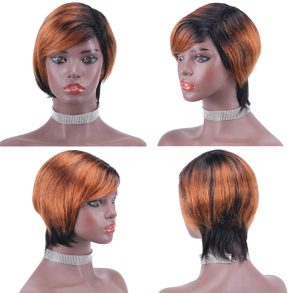 Pixie Cut wig 100%Human Hair Short Wigs Layered Wigs Full Machine Made Wig  item#9100