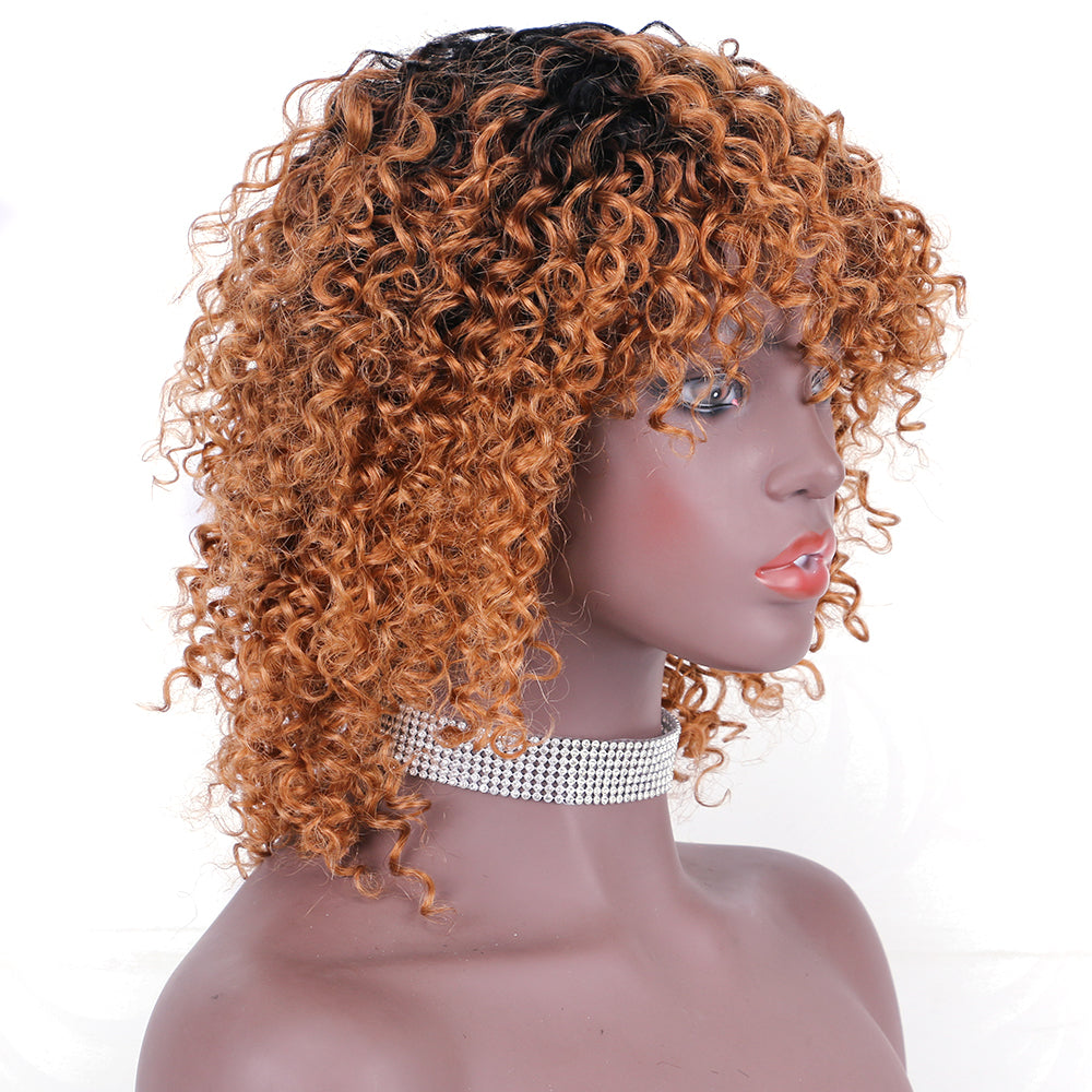 Full wig 100%Human Hair Full Machine Made Wig  item#9137