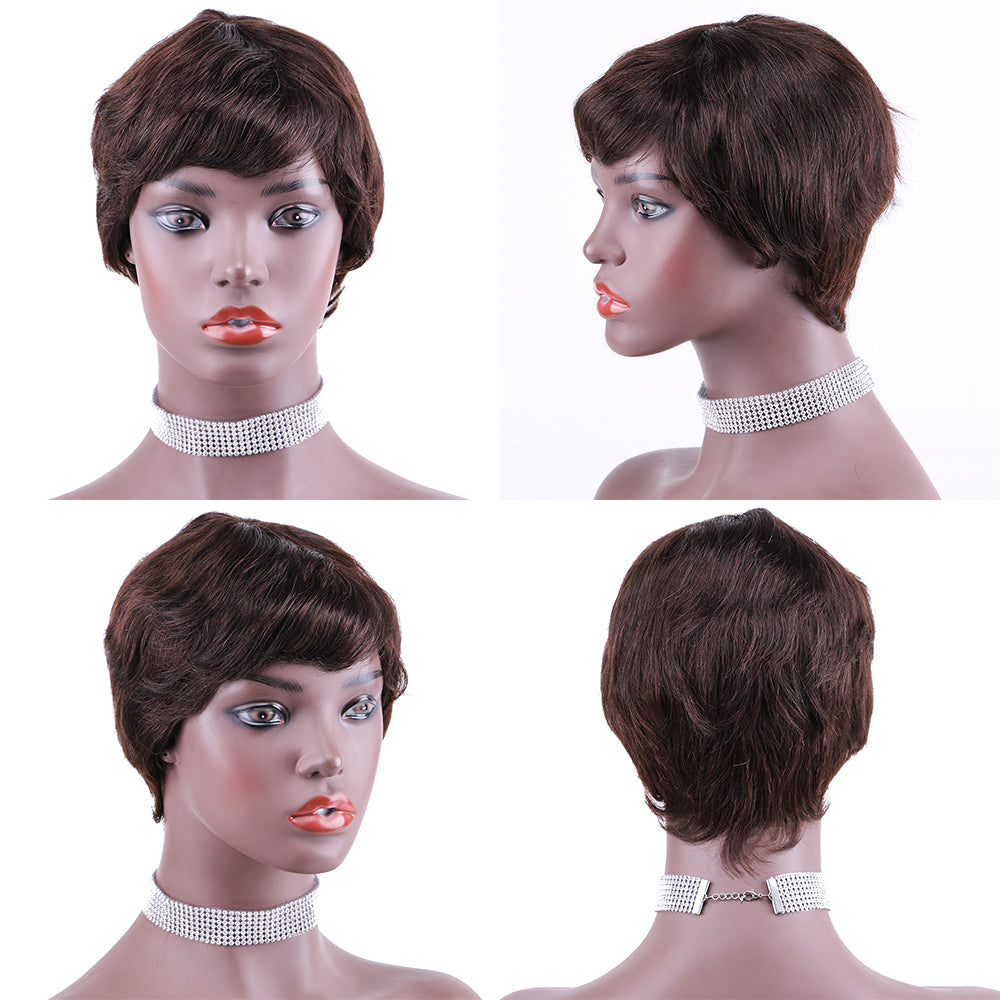 Pixie Cut wig 100%Human Hair Short Wigs Layered Wigs Full Machine Made Wig  item#9069