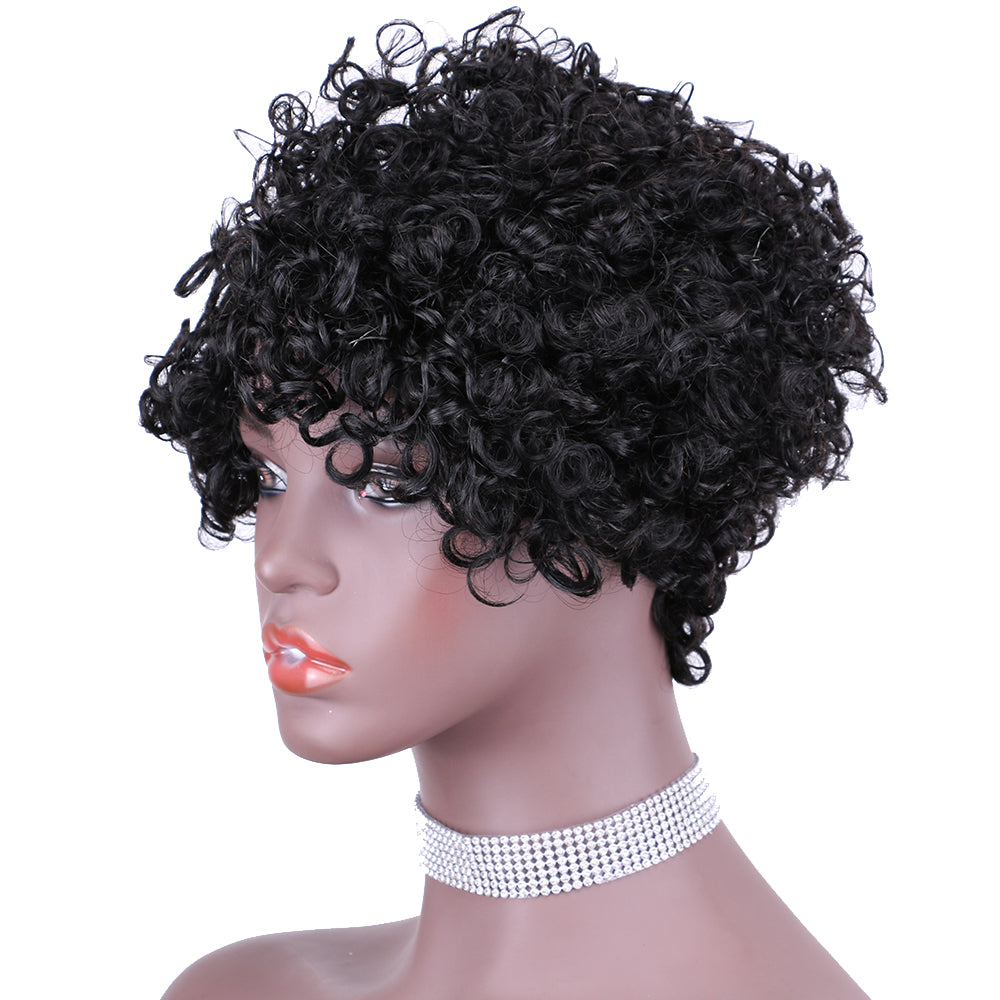 Pixie Cut wig 100%Human Hair Curl Short Wigs Layered Wigs Full Machine Made Wig item#9042