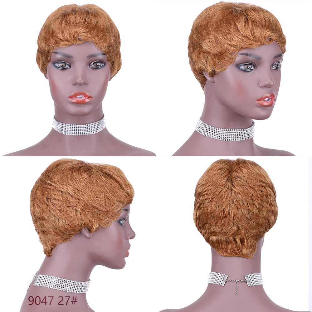 Pixie Cut wig 100%Human Hair Short Wigs Layered Wigs Full Machine Made Wig item#9047