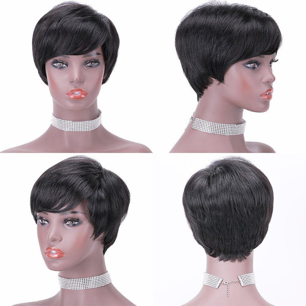 Pixie Cut wig 100%Human Hair Short Wigs Layered Wigs Full Machine Made Wig item#9149