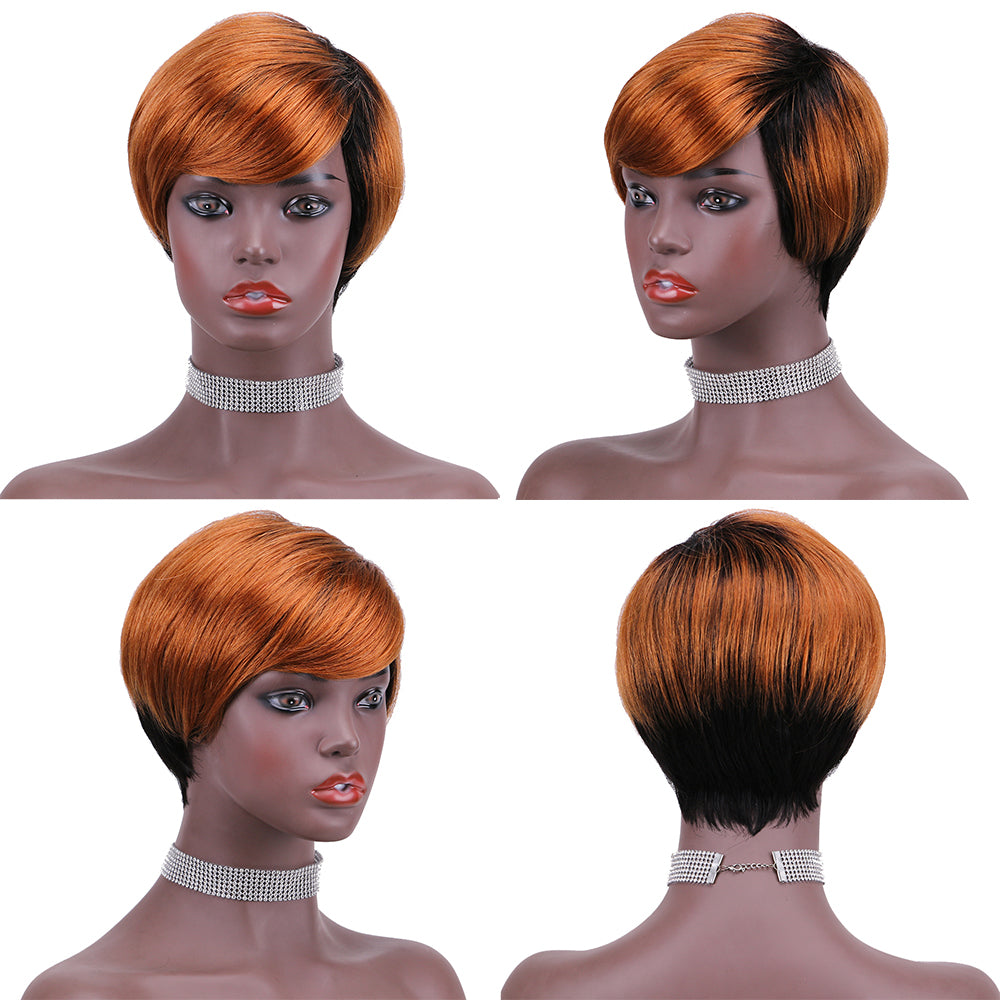 Pixie Cut wig 100%Human Hair Short Wigs Layered Wigs Full Machine Made Wig item#9149