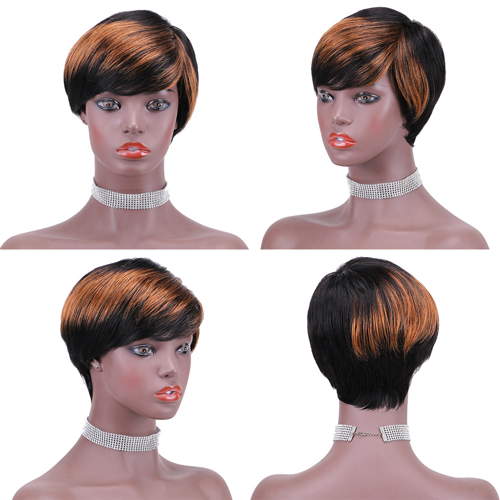 Pixie Cut wig 100%Human Hair Short Wigs Layered Wigs Full Machine Made Wig item#9149