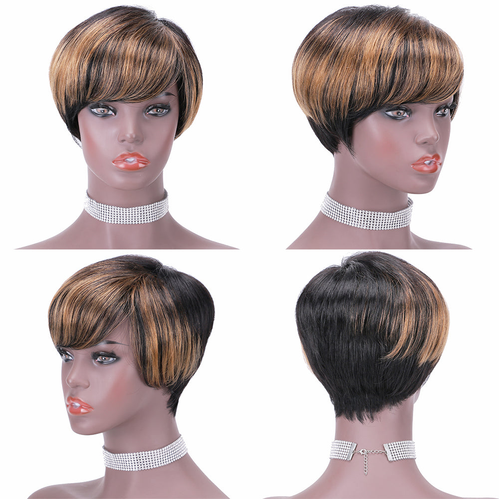 Pixie Cut wig 100%Human Hair Short Wigs Layered Wigs Full Machine Made Wig item#9149