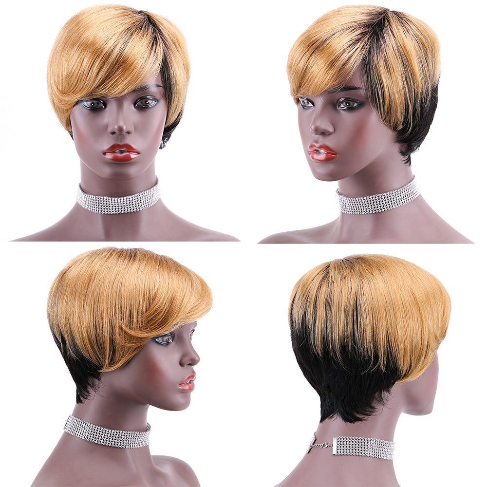 Pixie Cut wig 100%Human Hair Short Wigs Layered Wigs Full Machine Made Wig item#9149